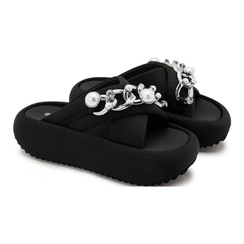 Yamada Hyakuju Slippers Black Silver-3