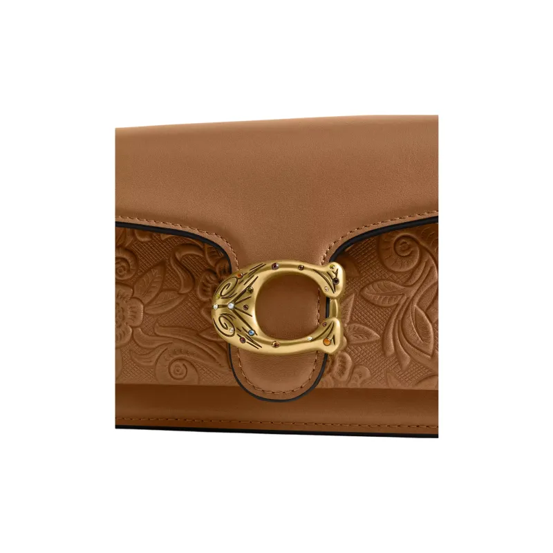 COACH Tabby Leather Shoulder Bag Medium Size Women's Honey Brown-4