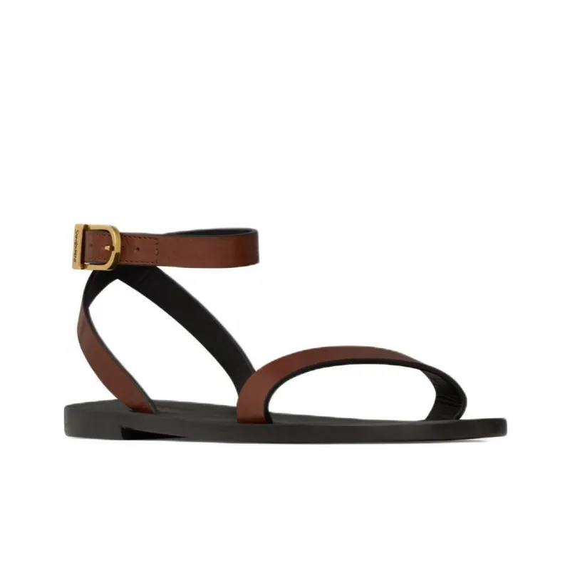 SAINT LAURENT Sahara Strap Sandals Women's Brown-1