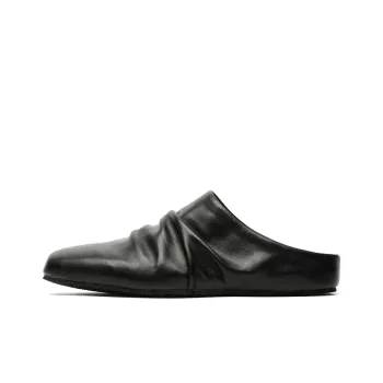 JIETEGONGYANG Rubber Sole Odor Resistant Abrasion Resistant Slip Resistant Wrap toe Slippers Men's Black