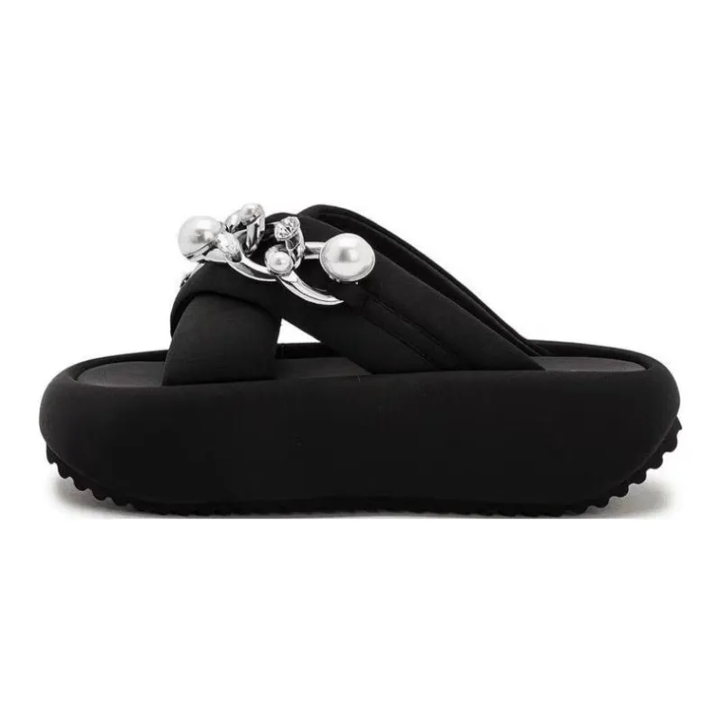 Yamada Hyakuju Slippers Black Silver-1