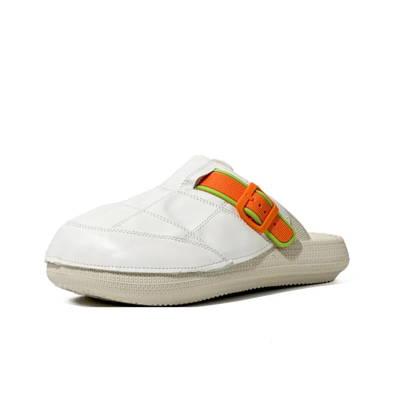 NANJIREN Abrasion Resistant Slip Resistant Closed Toe Slippers Unisex Beige Green Orange-1