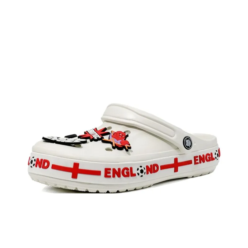 NANJIREN Clogs Men's England White Red-1