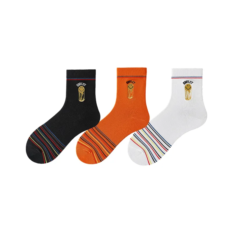 SMILEY Mid Calf Socks Unisex Combo Set-9