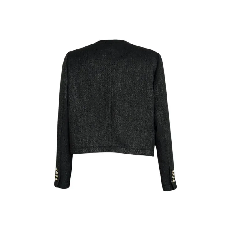 ROEYSHOUSE Cropped Coats Women's Black-1