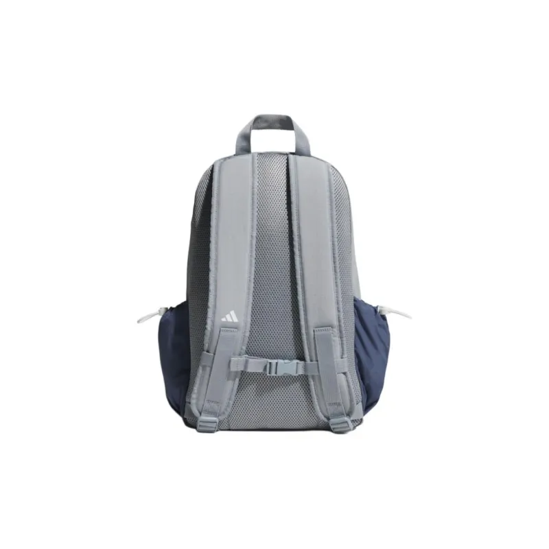 Adidas Recycled Nylon Backpack Large Size Unisex Silver Gray & Bright White & Soft Ink Blue-2