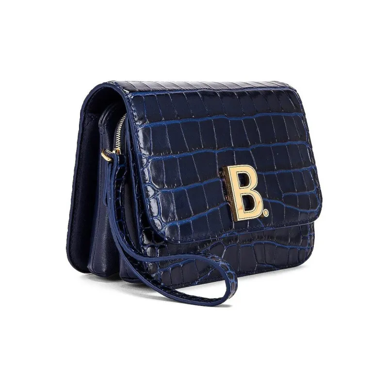 Balenciaga Crocodile-Embossed Calfskin Handheld Shoulder Bag Crossbody Bag Women's Navy-3