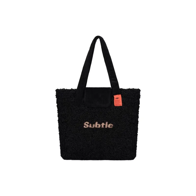 Subtle Fabric Shoulder Bag Women's Charcoal Black/Caramel Brown-1