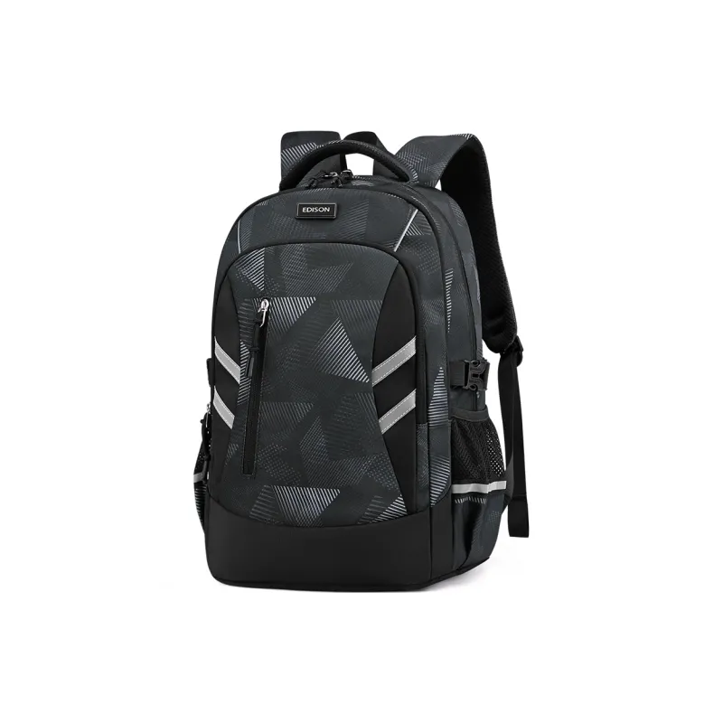 EDISON Oxford Backpack Regular Unisex Black/Gray/Blue-1