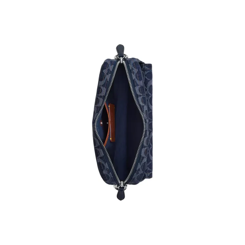COACH Charter Denim One Shoulder Handbag Medium Size Men's Dark Blue-3