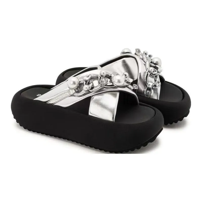 Yamada Hyakuju Slippers Black Silver-9
