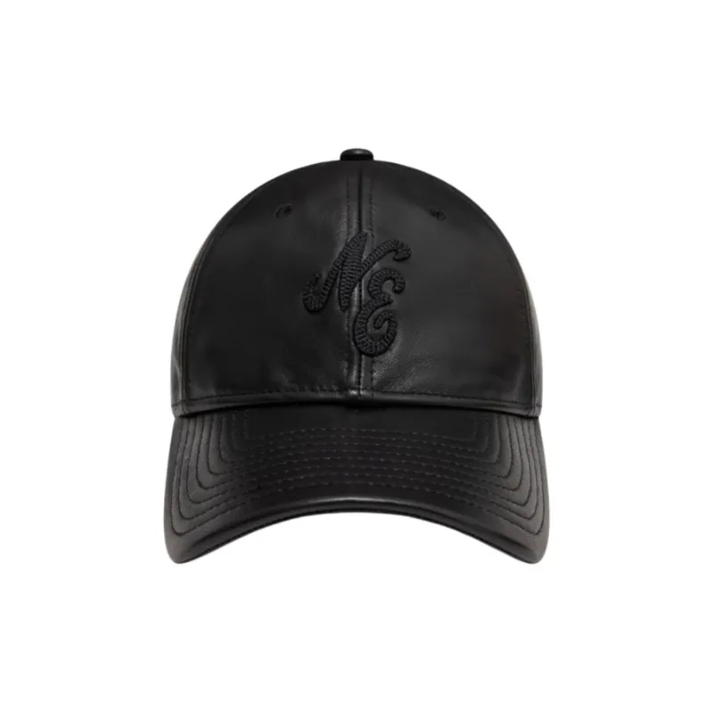 New Era Leather Baseball Caps Unisex Black-0