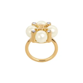 CELINE Embellished Logo Engraved Ring