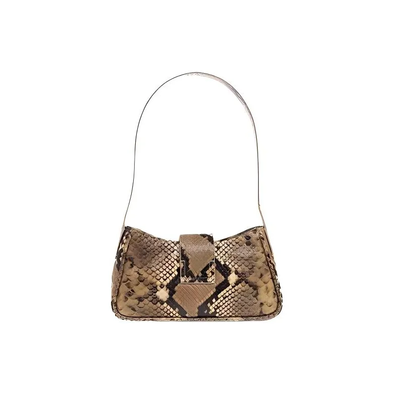 Misbhv Embossed Leather Handbag Shoulder Bag Women's Light Brown-2