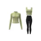 Cardamom Green Coat+Cardamom Green Tank Top+Starburst Black Ankle-Length Pants