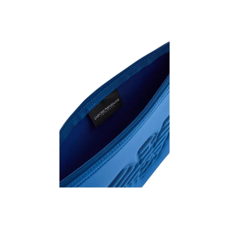 EMPORIO ARMANI Polyester Clutch Medium Size Unisex Blue-4