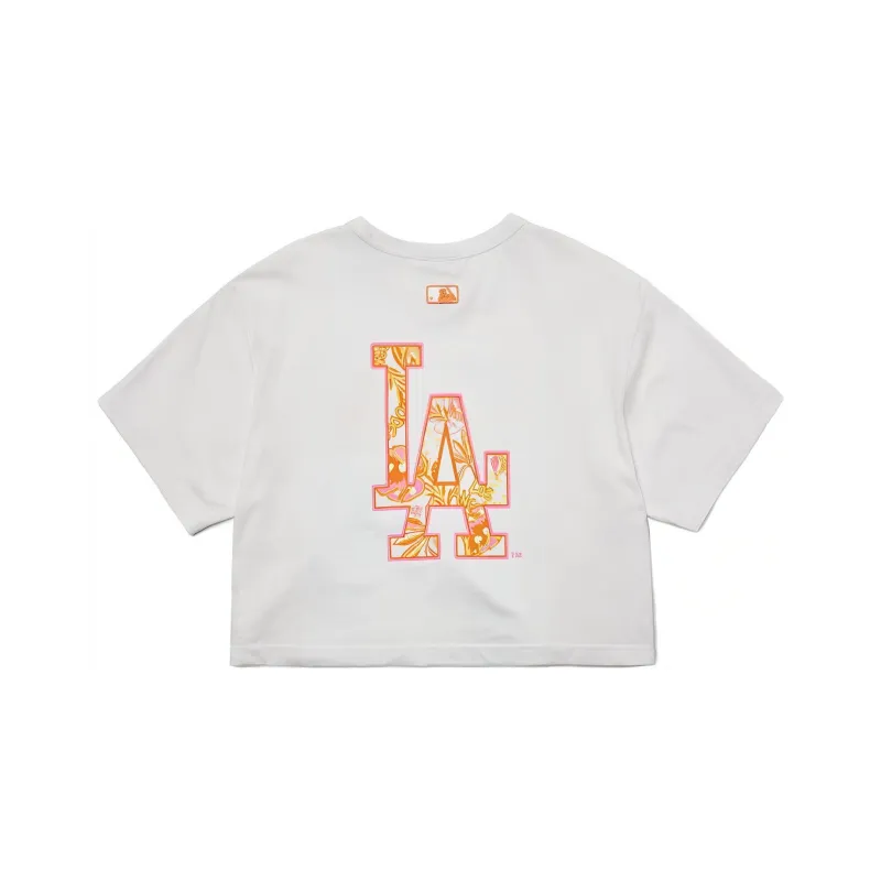 MLB Base Logo Crop Tops Women's White-1