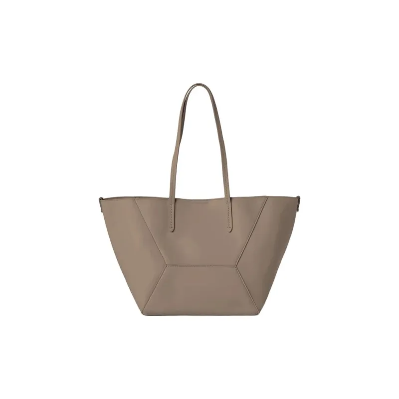 Brunello Cucinelli Calfskin Tote Bag Shopping Bag Shoulder Bags Small Size Women's Taupe Gray-3