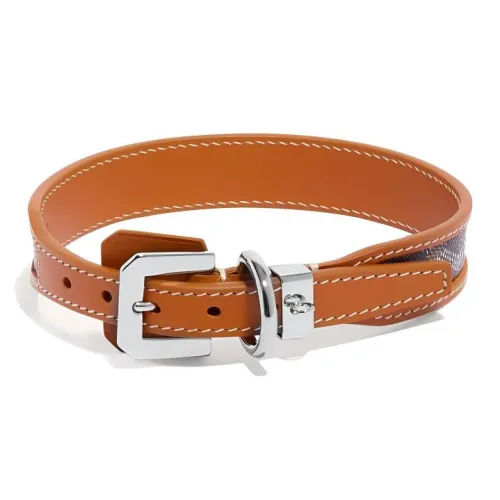 GOYARD Goyardine Canvas With Clamecy Cow Leather Dog's Teeth Collar Bag Accessory Unisex Black/Brown