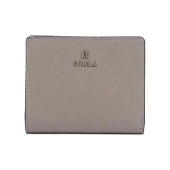 Furla Grain Leather Wallet Trumpets Women's Taupe