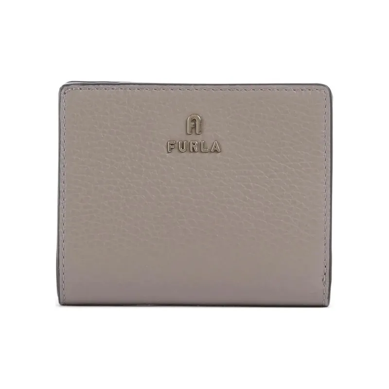 Furla Grain Leather Wallet Trumpets Women's Taupe-0