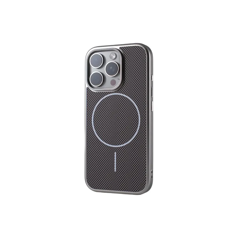 DEPA PC Material Textile Carbon Fiber Textured Magnetic Phone Cases Compatible With Apple 13 16 Series Minimalist-3