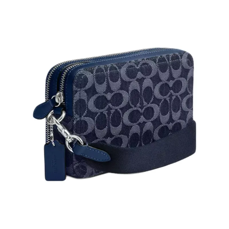 COACH Charter Denim Shoulder Bag Small Size Men's Dark Blue-1