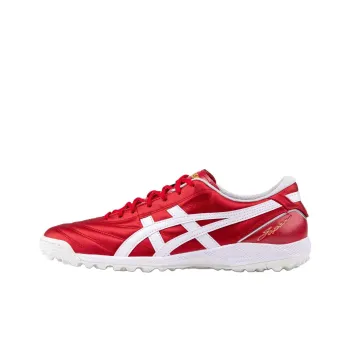 Asics C3 TF Rubber Broken Studs Anti Slip Wear Resistant Soccer Shoes Men's Red