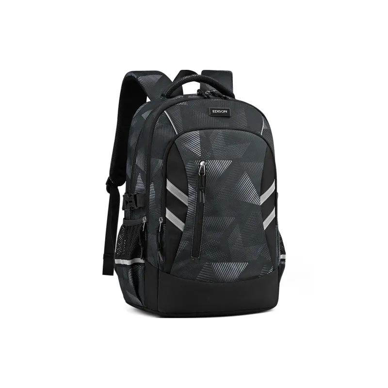 EDISON Oxford Backpack Regular Unisex Black/Gray/Blue-2