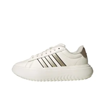 Adidas GRAND COURT PLATFORM Anti Slip Wear Resistant Low Top Tennis Shoes Women's Pink White
