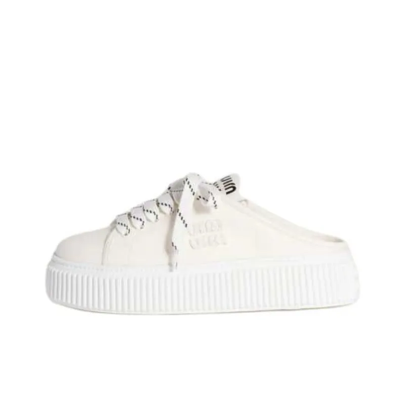 MIU MIU Closed Toe Slippers Women's Ivory White-0