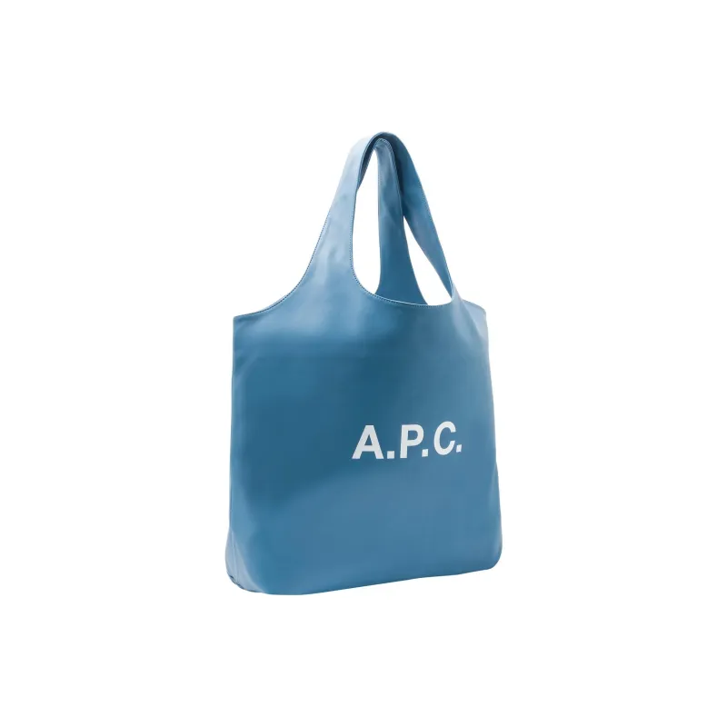 A.P.C Ninon Polyurethane Tote Bag, Shopping Bag, Handbag, Shoulder Bag Unisex Blue-1