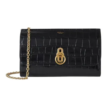 Mulberry Calfskin One Shoulder Clutch Women's Black