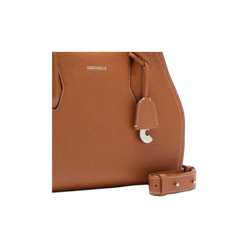 COCCINELLE Leather Shoulder Bag Crossbody Bag Handbag Medium Size Women's Brown-2