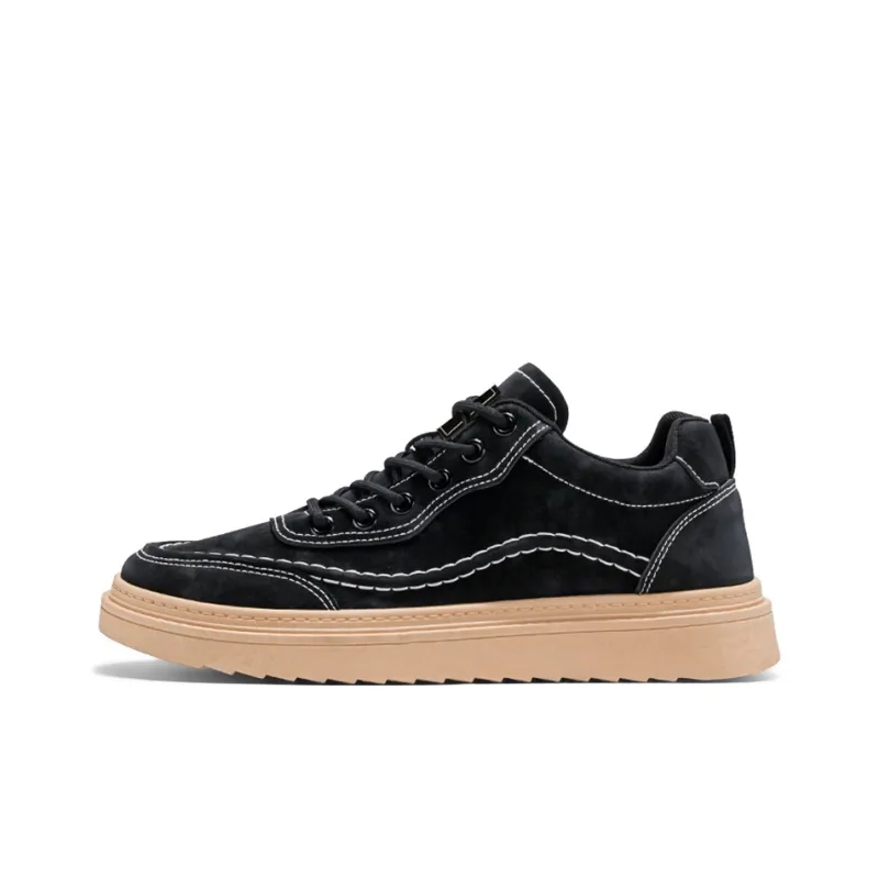 NANJIREN Anti Slip And Wear Resistant Height Increasing Low Top Skateboard Shoes Men's-3