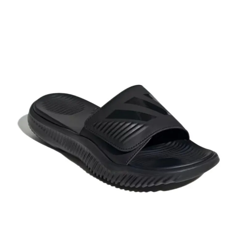 Adidas PU Polyurethane Rubber Sole Slip Resistant Abrasion Resistant Quick Drying Slide Slippers Unisex Black-2