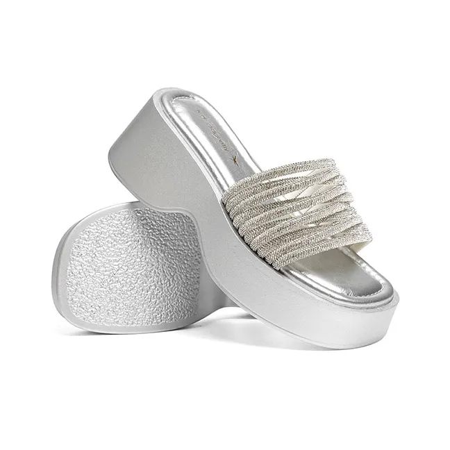 RED DRAGONFLY PU Polyurethane Rhinestone Slip Resistant Abrasion Resistant Slide Slippers Women's-10