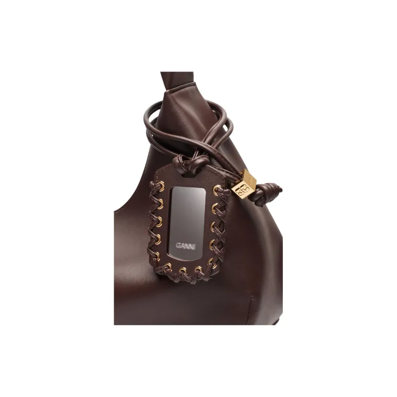 GANNI Medium Logo debossed Shoulder Bag-4