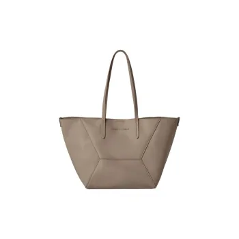 Brunello Cucinelli Calfskin Tote Bag Shopping Bag Shoulder Bags Small Size Women's Taupe Gray