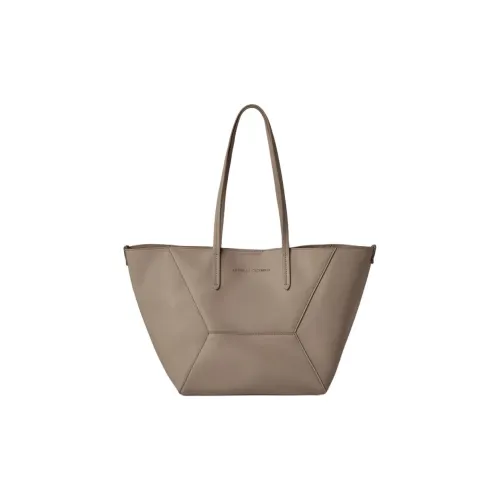 Brunello Cucinelli Calfskin Tote Bag Shopping Bag Shoulder Bags Small Size Women's Taupe Gray