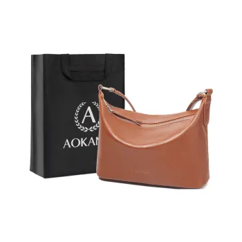 AOKANG Cow Leather Shoulder Bag Women's Walnut/Classic Black/Baroque Brown