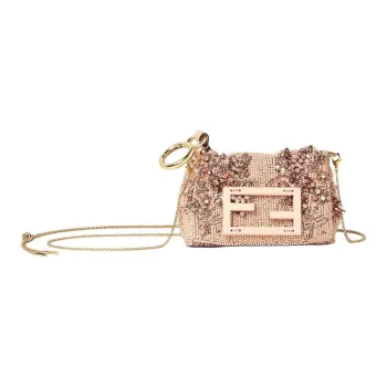 FENDI Baguette Embroidery Bag Accessory Extra Mini Women's Pink