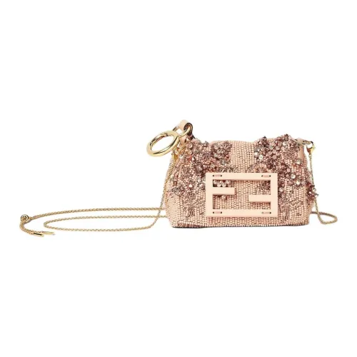 FENDI Baguette Embroidery Bag Accessory Extra Mini Women's Pink