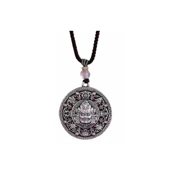 Inker Good Stone 999 Fine Silver Sterling Silver Necklaces Men's