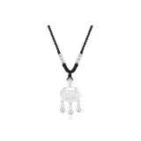999 Fine Silver-Peaceful Lock Necklace, Black Cord