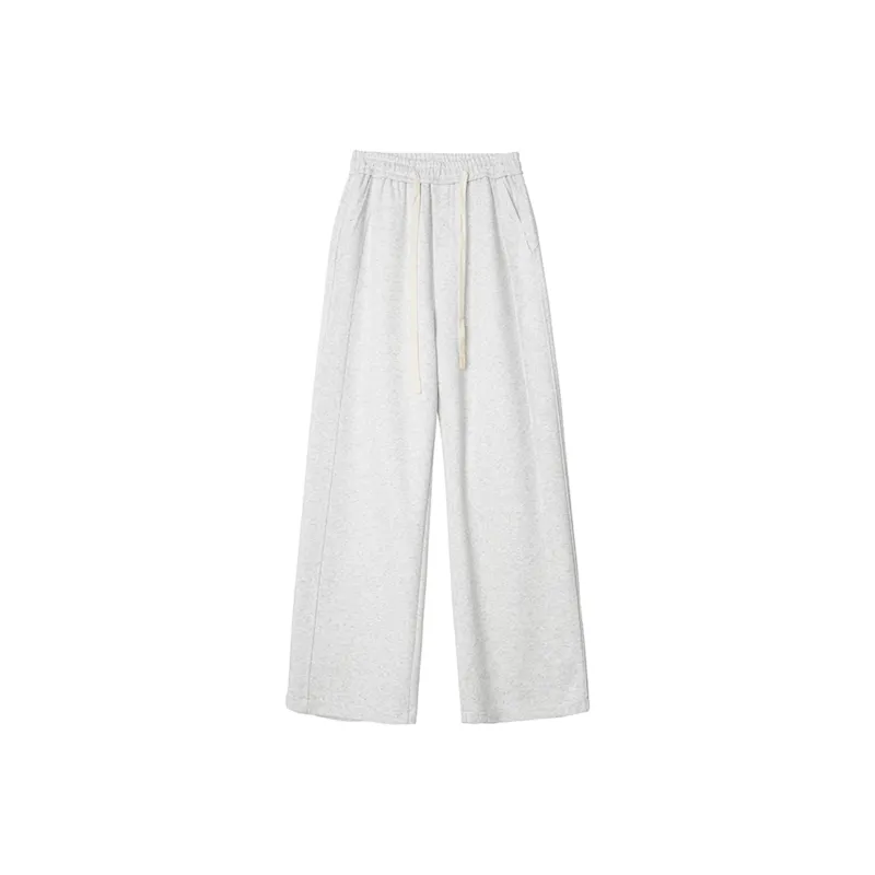REXSHION Casual Pants Unisex White Heather Gray-1