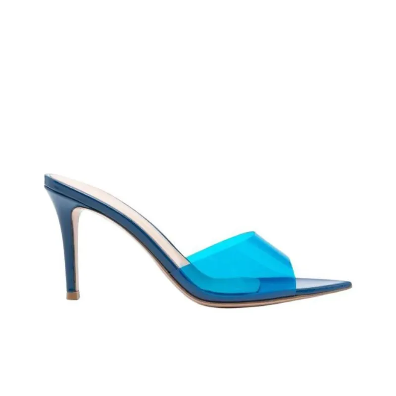 GIANVITO ROSSI Elle Slide Slippers Women's Blue-1