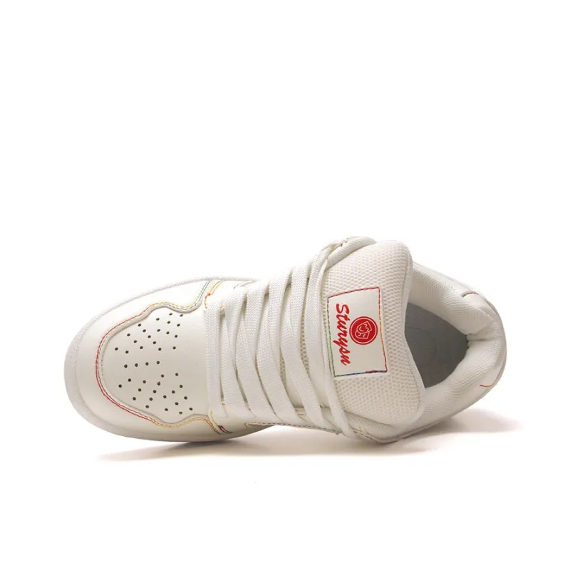 STUR YSN Low Top Skateboard Shoes Women's White Rainbow-5