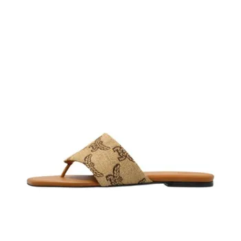 MCM Abrasion Resistant Flip Flops Women's Brown