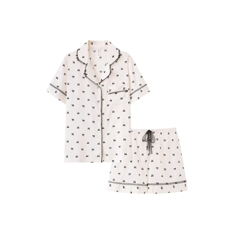 O'MESIK Pajama Set Women's Apricot White-0